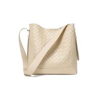 Borsa A Secchiello Di Grande Capacità Estiva Da Donna Borsa Tessuta Borsa Casual in Pelle,Beige