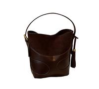 Borsa A Secchiello In Finta Pelle Scamosciata Da Donna, A Tracolla Patchwork, Tote Alla Moda In Tinta Unita, Regolabile Per Lo Shopping(Purple Red)