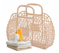 Borsa a secchiello in gelatina, borsa da spiaggia per bambini, ragazze, donne, borsa in gelatina, riutilizzabile, borsa da spiaggia per bambini, borsa da spiaggia in rete per riporre giocattoli,