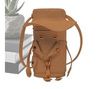 Borsa a secchiello in poliuretano, 22 cm, realizzata a mano, alla , per donne, ragazze, viaggi, sport, sera, matrimoni, feste, balli di fine anno, uso quotidiano, cachi, Refer to description