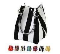 Borsa A Secchiello Lavorata Maglia Righe Boho Da Donna Piccola Spiaggia