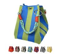 Borsa A Secchiello Lavorata Maglia Righe Boho Da Donna Piccola Spiaggia