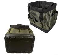 Borsa a secchiello per attrezzi Oxford 1680D con base in plastica rinforzata, organizer portatile con tasche multiple e maniglia per giardinaggio