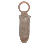 Borsa a secchiello per vino, con strass, in rete, con manico, per feste, matrimoni, picnic, viaggi o vacanze, design elegante per un facile trasporto e come regalo, rosa, riferimento alla