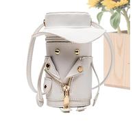 Borsa a secchiello - Piccole buste | Borsa di lusso in pelle PU | Per le donne le ragazze le spose il viaggio lo sport il campeggio la sera il matrimonio la festa il ballo di fine anno, bianco