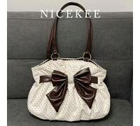 Borsa a spalla a pois di grande capacità, borsa da ascella elegante e raffinata con temperamento squisito, borsa tote dal design di nicchia, adatta per shopping e appuntamenti Tessuto