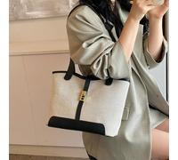 Borsa a spalla con colore a contrasto e doppia maniglia, adatta per il lavoro o la scuola. Perfetta per studenti laureati, giovani donne, studenti universitari dal primo anno all'ultimo, e studenti de