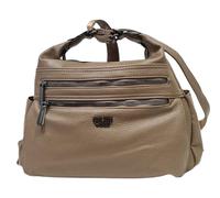 Borsa a Spalla Convertibile in Zaino Donna Sacca Spallaccia Morbida Ecopelle Multitasche Tracolla Regolabile Dimensioni: 32 X 28 X 10 cm. ART. 2865 Marchio Coveri (TAUPE)