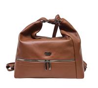 Borsa a Spalla Convertibile in Zaino Donna Sacca Spallaccia Morbida Ecopelle Multitasche Tracolla Regolabile Dimensioni: 35 X 25 X 15 cm. ART. 4609. Marchio Coveri (MARRONE)