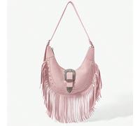 Borsa a spalla da donna, borsa hobo, alla moda, personalizzata, semplice, versatile, da strada, dolce e cool, ragazze, ragazze alla moda, stile Y2K, vintage, borchie, vintage, nappe, stampa mucca, sti