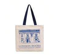 Borsa a spalla da donna, stampa libro di Londra, borsa a tracolla casual da donna, riutilizzabile, grande capacità, borsa per la spesa, borsa da spiaggia LetterePoliestere