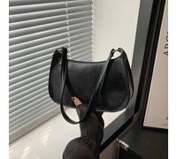 Borsa a spalla da donna vintage e versatile, borsa sotto braccio, borsa a mezzaluna con cerniera di colore semplice, ispirata al vintage vintage Poliuretano