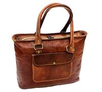 Borsa A Spalla Donna In Vera Pelle Marrone Vintage Fatta A Mano
