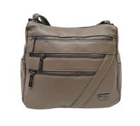 Borsa a Spalla Donna Sacca Spallaccia Morbida Ecopelle Multitasche Tracolla Regolabile Dimensioni: 27 X 25 X 11 cm. ART. 4340 Marchio Coveri (TAUPE)