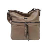 Borsa a Spalla Donna Sacca Spallaccia Morbida Ecopelle Multitasche Tracolla Regolabile Dimensioni: 28 X 25 X 12 cm. ART. 2902 Marchio Coveri (TAUPE)