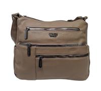 Borsa a Spalla Donna Sacca Spallaccia Morbida Ecopelle Multitasche Tracolla Regolabile Dimensioni: 30 X 25 X 10 cm. ART. 2858 Marchio Coveri (TAUPE)