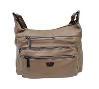 Borsa a Spalla Donna Sacca Spallaccia Morbida Ecopelle Multitasche Tracolla Regolabile Dimensioni: 32 X 26 X 12 cm. ART. 2841 Marchio Coveri (TAUPE)