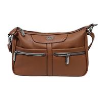 Borsa a Spalla Donna Spallaccia Morbida Ecopelle Multitasche Tracolla/Manico corto e Tracolla lunga Regolabile Entrambi Removibili Dimensioni: 31 X 19 X 10 cm. ART. 2872 Marchio Coveri (MARRONE)