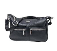 Borsa a Spalla Donna Spallaccia Morbida Ecopelle Multitasche Tracolla/Manico corto e Tracolla lunga Regolabile Entrambi Removibili Dimensioni: 31 X 19 X 10 cm. ART. 2872 Marchio Coveri (NERO)