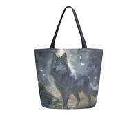 Borsa A Spalla Elegant Gray Wolf Borsa Da Spiaggia Riutilizzabile Ecologica Borse A Spalla Per Viaggi Casa Donna