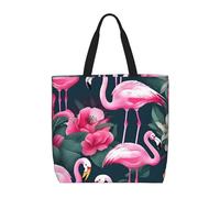 Borsa A Spalla Flamingo Flower Printed Print Borsa Da Spiaggia Grande Impermeabile Borsetta Per Shopping Lavoro Ufficio