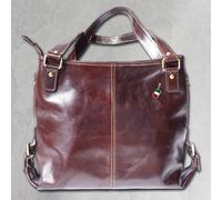 Borsa A Spalla In Vera Pelle Firenze Donna Marrone Shopper OTF136N