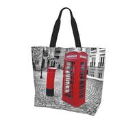 Borsa A Spalla London Red Telephone Booth Printed Borsa Da Spiaggia Ecologica Riutilizzabile Borsetta Per Shopping Ufficio Donna