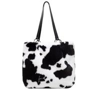 Borsa a Spalla Moda Giovane Bianca, Grande Capacità, in Peluche | Tessuto Soffice e Traspirante, Comoda sulla Spalla, per Cosmetici e Portafogli Piccoli, Uso Quotidiano
