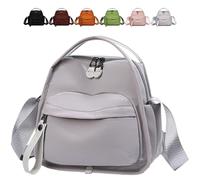 Borsa a spalla Oxford da donna, grande capacità, morbida, leggera, alla moda, tinta unita, grigio.