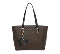 Borsa a Spalla per Donna Motivo a Maglie Rotonde con Nodo Ciondolo Decorativo