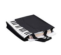 Borsa a spalla per musica con tasti di piano piccola carina dimensione perfetta portare libri alle lezioni Design semplice e alla moda Tessuto Oxford spesso decente su entrambi lati Facile da piegare