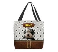 Borsa A Spalla Personalized Old English Sheepdog Dog Casual Borsa A Shopper Donna Classico Borse Lavoro Per Scuola Tutti I Giorni Università