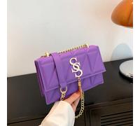 Borsa a spalla/tracolla da donna in stile moda con patta trapuntata e connettori in metallo, decorata con nappine in metallo e lettera S, versatile per l'uso quotidiano, borsa quadrata piccola Colorat