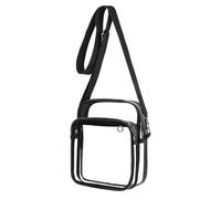 Borsa a spalla trasparente approvata per gli stadi, elegante e resistente in PVC con tasca anteriore impermeabile, tracolla regolabile per concerti e eventi, borsa trasparente pendolarismo