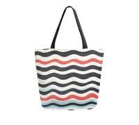 Borsa A Spalla Wavy Stripes Borsa Da Spiaggia Grande Resistente Shopper Bag Per Lavoro Viaggi Ufficio