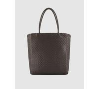 Borsa a sporta in pelle intrecciata Marrone TU