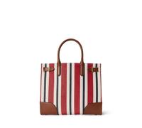 Borsa a sporta in tela a righe, DEVYN Rosso TU