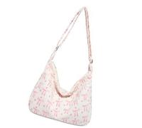 Borsa a tracolla a coste permanenti sottile francese Blossomy Plan Spaziosa borsa a tracolla per studenti per uso quotidiano, bianco