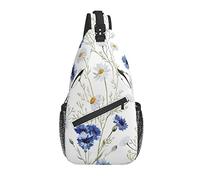 Borsa a tracolla a croce bianca con margherita colorata nera