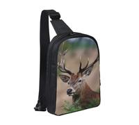 Borsa a tracolla a doppio strato, per uomo e donna | Borsa da uomo con stampa con foglie tropicali per viaggi, escursionismo, corsa, ciclismo