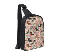 Borsa a tracolla a doppio strato, per uomo e donna | Zaino da uomo con stampa di farfalle volanti tra i fiori, per viaggi, escursionismo, corsa, ciclismo