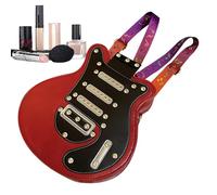 Borsa a tracolla, a forma di chitarra, borsa a tracolla alla moda, grande capacità, leggera, per telefono, scuola, lavoro, viaggi, Rosso, Refer to description
