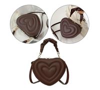 Borsa a tracolla a forma di cuore Borsa a mano in tinta unita per ragazze,