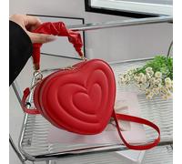 Borsa a tracolla a forma di cuore Borsa a mano in tinta unita per ragazze,