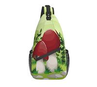 Borsa a tracolla a forma di fungo con erba di cartone animato della foresta Borsa a tracolla diagonale