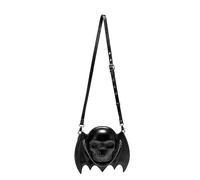 Borsa a tracolla a forma di teschio punk per donne e ragazze borsa di Halloween con catena ala di pipistrello regolabile vintage nera borsa a tracolla