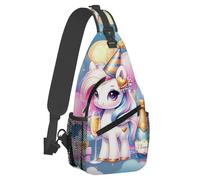 Borsa a tracolla a forma di unicorno con piccolo animale per uomo e donna, leggera, a tracolla, antifurto, con tracolla regolabile, ideale per sport all'aria aperta, escursionismo e viaggi.
