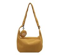 Borsa a tracolla a mezza luna da donna, leggera, in velluto a coste, con cinghia regolabile, per pendolarismo e viaggi casual, Giallo, One Size