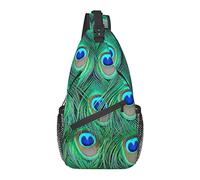 Borsa a tracolla a tracolla Borsa a tracolla impermeabile antifurto Zaino casual per palestra sportiva Yoga, per adorabile pavone verde