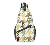 Borsa a tracolla a tracolla Borsa a tracolla impermeabile antifurto Zaino casual per sport Palestra Yoga, per strisce colorate Stampa classica pied de poule